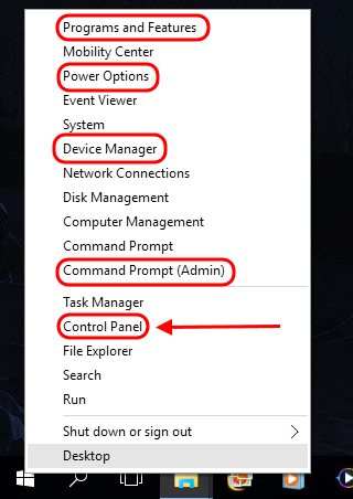 alternative quick access menu control mode