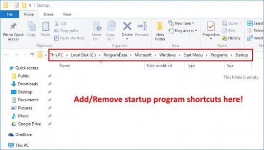 default windows 10 program folder