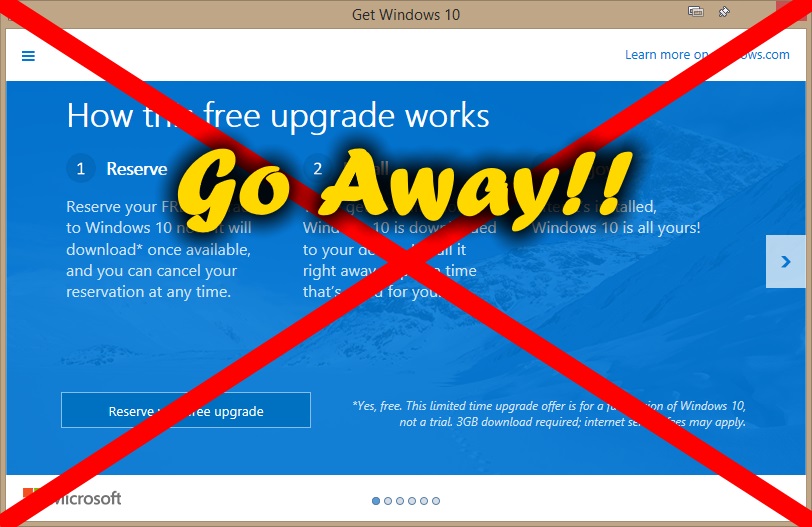 Make the Windows 10 Upgrade Notification go away