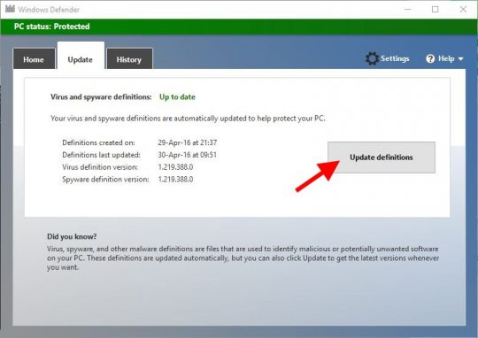 MS Security Essentials uninstall on Windows 10, Step 6