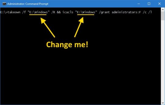 Command Prompt Take Ownership