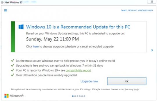 Windows 10 New Upgrade Prompt