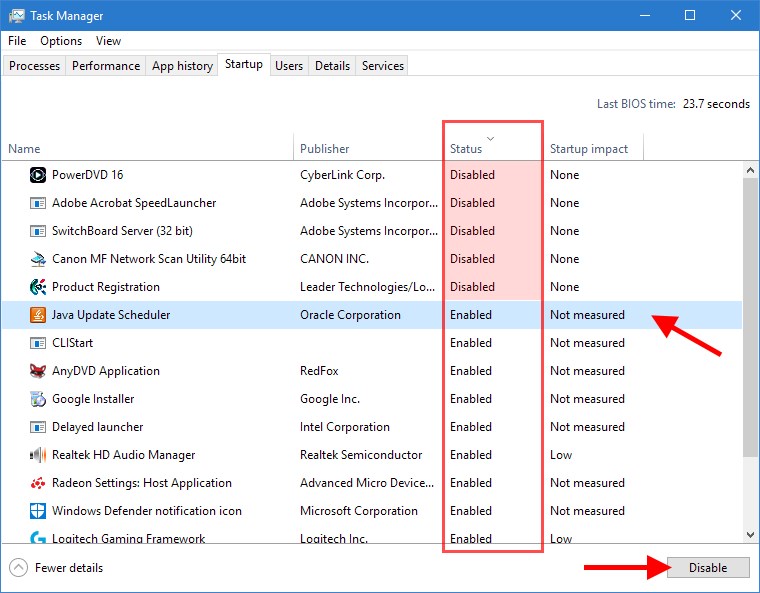 opening task manager windows 10