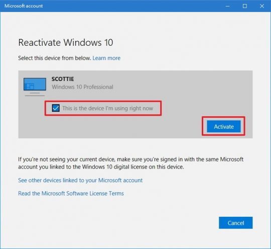 Reactivate Win 10 with MS Account | Scottie's Tech.Info