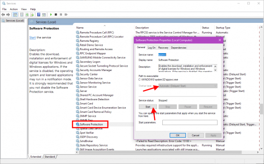 Software Protection Service Start