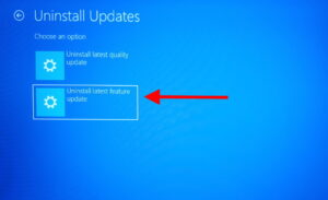 Uninstall Feature Update - Step 5