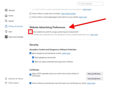 Firefox Website Advertising Preferences 2