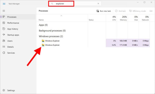 Restart Explorer in Task Manager 2