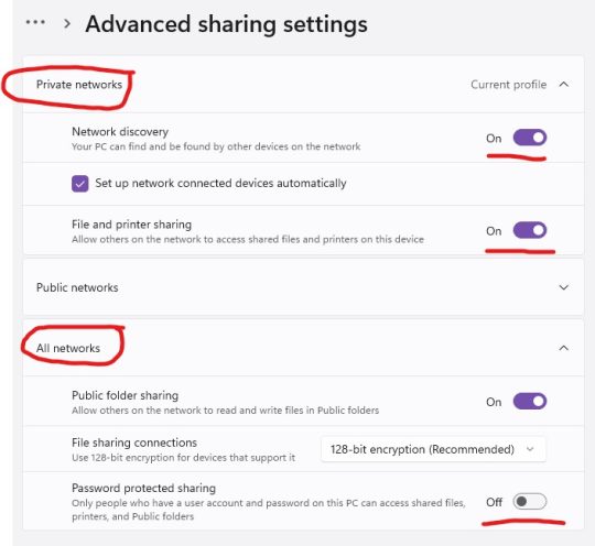 Advanced Sharing Settings